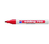 Edding 750 marqueur peinture - rouge - 10 stylos - pointe ronde 2-4 mm - marqueur de peinture pour l'étiquetage du métal, verre, roche ou du plastique - résistant à la chaleur, permanent et étanche