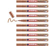 edding 751 marquer peinture brillante - cuivre - 10 feutres peinture brillante - pointe ronde 1-2mm - pour dessin, coloriage, scrapbooking - étanche, très opaque