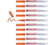 edding 751 marquer peinture brillante - orange - 10 feutres peinture brillante - pointe ronde 1-2mm - pour dessin, coloriage, scrapbooking - étanche, très opaque