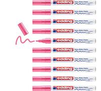 edding 751 marquer peinture brillante - pink - 10 feutres peinture brillante - pointe ronde 1-2mm - pour dessin, coloriage, scrapbooking - étanche, très opaque