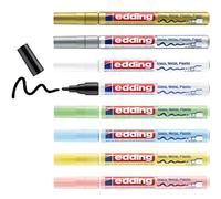 edding Marqueurs peinture brillante 751 – métallisé pastel, pointe ronde 1–2 mm, 8 feutres