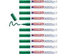 edding Marqueurs peinture brillante 751 – 10 feutres verts, pointe ronde 1–2 mm, étanches, opaques