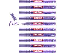 edding 751 Marqueur peinture brilliante - violet métallisé - 10 feutres peinture brillante - pointe ronde 1-2mm - pour dessin, coloriage, scrapbooking - étanche, très opaque