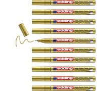 edding 780 marquer peinture brillante - or - 10 feutres peinture brillante - pointe extra fine 0,8 mm - pour dessin, coloriage, scrapbooking - étanche, très opaque