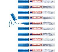 edding 780 Marqueur peinture brilliante - bleu - 10 feutres peinture brillante - pointe extra fine 0,8 mm - pour dessin, coloriage, scrapbooking - étanche, très opaque