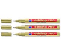 Edding 780 marqueur peinture xylène ni Ligne 0.8 mm doré ref 780053 [Lot de 10]