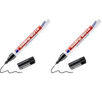 Edding 8014 Marqueur spécial laboratoire - noir - 1 stylo - pointe ronde 1 mm - idéal pour écrire sur des surfaces transparentes lisses (flacons, matériel de labo, étiquettes, etc.) (Lot de 2)