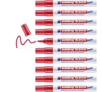edding Marqueur permanent 8300 spécial industrie – rouge, pointe ronde 1,5-3 mm – lot de 10