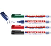 Edding 4-8400-4-2 Marqueur à CD/DVD noir, vert, rouge, bleu 0.5 mm, 1 mm