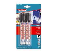 Edding 8400 Marqueur Cd Pointe Ogive Noir Lot De 4 Import Royaume Uni
