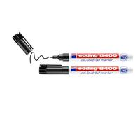 Edding 8400 marqueur pour CD/DVD/BD - noir - 2 stylos - pointe ronde,5-1 mm - pour un marquage longue durée des CD, DVD et disques Blu-ray