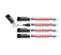 Edding 8400 marqueur pour CD/DVD/BD - noir - 4 stylos - pointe ronde,5-1 mm - pour un marquage longue durée des CD, DVD et disques Blu-ray
