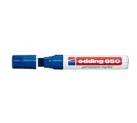 edding Marqueur permanent 850 – Pointe biseautée 5–15 mm – Bleu, 5 stylos