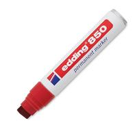 edding 850 Marqueur permanent - rouge - 1 stylo - pointe biseautée 5-15 mm - pour des marquages larges - sèche vite, résiste à l'eau et aux frottements - pour carton, plastique, bois, métal, verre