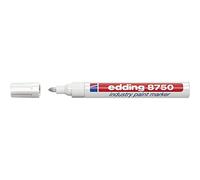edding 8750 Marqueur peinture spécial industrie - blanc - 1 stylo - pointe ronde 2-4 mm - pour écrire sur une surface poussiéreuse, légèrement huileuse, pneu, métal, verre et du bois - permanent