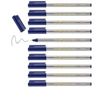 edding 88 Feutre fin - Bleu - 10 stylos - Pointe ronde,6 mm - Feutre fin pour une écriture fine et précise, pour souligner, dessiner - pour le bureau, l'école et la maison