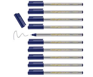 edding 88 Feutre fin - Bleu - 10 stylos - Pointe ronde,6 mm - Feutre fin pour une écriture fine et précise, pour souligner, dessiner - pour le bureau, l'école et la maison