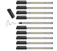 edding 88 Feutre fin - Noir - 10 stylos - Pointe ronde,6 mm - Feutre fin pour une écriture fine et précise, pour souligner, dessiner - pour le bureau, l'école et la maison