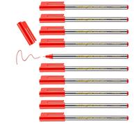 edding 88 Feutre fin - Rouge - 10 stylos - Pointe ronde,6 mm - Feutre fin pour une écriture fine et précise, pour souligner, dessiner - pour le bureau, l'école et la maison