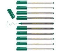 edding 88 Feutre fin - Vert - 10 stylos - Pointe ronde,6 mm - Feutre fin pour une écriture fine et précise, pour souligner, dessiner - pour le bureau, l'école et la maison