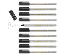 edding 89 Feutre fin - Noir - 10 stylos - Pointe ronde extra-fine,3 mm - Feutre fin pour une écriture fine et précise, pour souligner, dessiner - pour le bureau, l'école et la maison