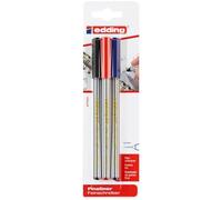 Edding 4-89-3-1999 Stylo feutre fin noir, rouge, bleu 0.3 mm 3 pc(s)