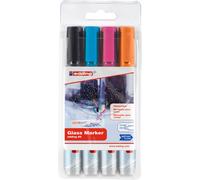 Edding 95 Marqueur pour tableau en verre pointe ogive de 1,5 à 3 mm - Pochette de 4 assortis