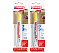 Edding 950 Marqueur spécial industrie - jaune - 1 stylo - pointe ronde 10 mm - marqueur pour écrire sur métal, roches, bois - surfaces rugueuses ou humides - permanent, étanche