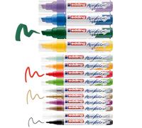Edding acrylique Creative Basic Kit - 14 marqueurs acryliques résistants à l'eau - différentes pointes pour les détails fins et les traits larges - crayons acryliques pour peindre sur toile, papier