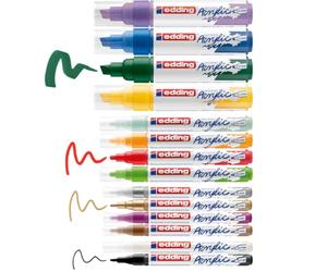 Edding acrylique Creative Basic Kit - 14 marqueurs acryliques résistants à l'eau - différentes pointes pour les détails fins et les traits larges - crayons acryliques pour peindre sur toile, papier