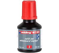 edding BT 30 Recharge d'encre marqueurs pour tableaux blancs-rouge - 30 ml - système de compte-gouttes, idéal comme recharge propre et simple de presque tous les marqueurs pour tableaux blancs edding
