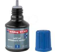 edding BT 30 Recharge d'encre marqueurs pour tableaux blancs - bleu - 30 ml - système de compte-gouttes, idéal comme recharge propre et simple de presque tous les marqueurs pour tableaux blancs edding