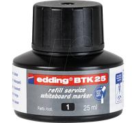 EDDING BTK25001 - Encre de recharge, marqueur pour tableau blanc, BTK 25, noire