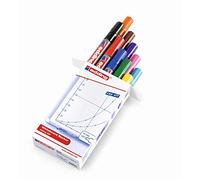 Edding Cap off Lot de 10 Marqueurs à Pointe ogive pour Tableau blanc 1,5 à 3 mm Coloris Assortis
