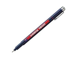 Edding E-1800 0.1 Lot De 10 Feutres À Pointe Ogive Gainée Métal Pour Dessin Technique 0,25 Mm Noir