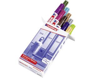 Edding e-3000 4-3000099 Marqueur permanent vert clair, gris, ocre, turquoise, vert olive, orange clair, bleu acier, marron foncé