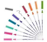 Edding 4600 Feutre pour textiles - étui de 10 couleurs (fun) - pointe ronde de 1 mm - feutre textile lavable en machine (60 °C) pour décorer le tissu - marqueur textile