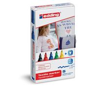 Edding Edding4500 Set de marqueurs textiles, 5 stylos,