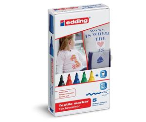 Edding Edding4500 Set de marqueurs textiles, 5 stylos,