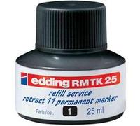 Edding Recharge d'encre RMTK25 – 25 ml noire permanente, faible odeur, flacon système capillaire