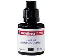 edding Recharges d'encre T25 – Lot 5 x 30 ml goutte à goutte pour marqueurs permanents, noir