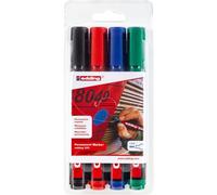 Edding - Feutre 330, largeur de pointe 1,5-5 mm, assortiment, blister de 4 pièces