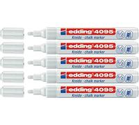 Edding Feutre Craie 4095 Marqueur craie 3 mm, weiß | 5er Pack, 1