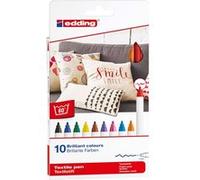 edding Feutres à textile 10 pcs Multicolore 4600 Multicolore G