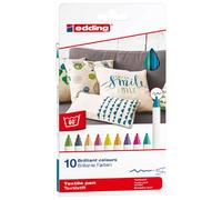 Marqueur permanent pour textile Edding 4600 pointe ogive 1 mm - Pochette de 10