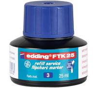 Edding FTK 25 recharge d'encre - bleu - 25 ml - avec système capillaire | idéal pour un remplissage propre et simple de presque tous les marqueurs edding pour tableaux de conférence.