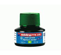 Edding FTK 25 recharge d'encre - vert - 25 ml - avec système capillaire idéal pour recharger proprement et simplement presque tous les marqueurs pour tableaux de conférence.
