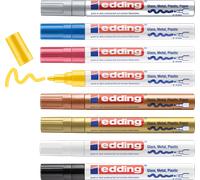 EDDING GLM750-8 - Marqueur peinture brillant, 2-4 mm, jeu de 8