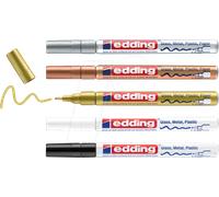 edding Marqueur peinture brillant 4-751-5-999 noir, blanc, or, argent, cuivre 2/4 mm