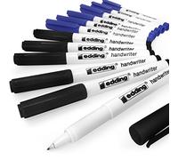Edding Handwriter Lot de 12 stylos à encre noire et bleue 0,6 mm